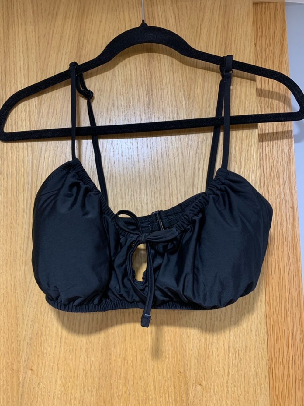 Set of 2 Old Navy Black Ruched Tie-Front Bikini Top Black and Orange - Size M